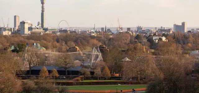 Winter view of London skyline from Primrose Hill